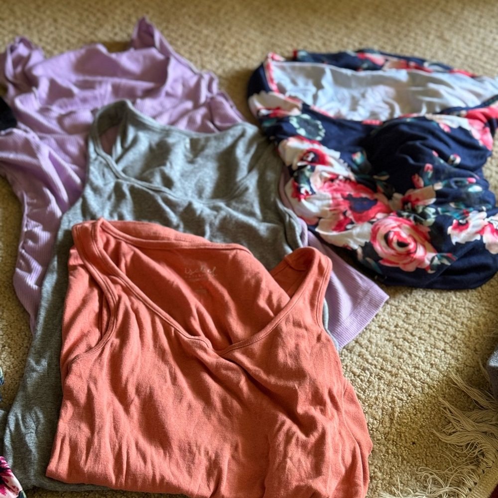 Maternity tanks, dress, and leggings
